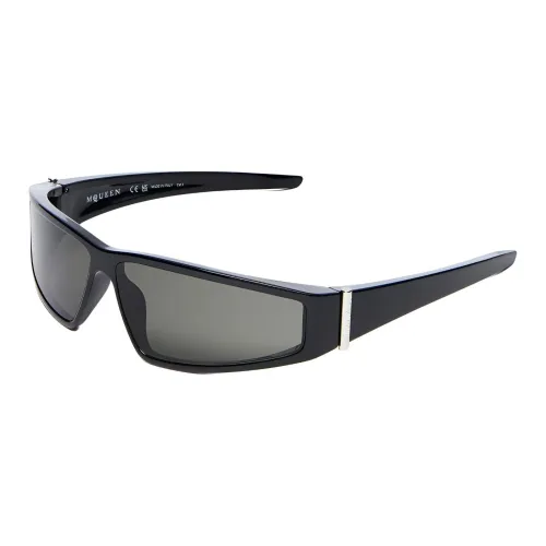 Alexander McQueen Metal Bio Based Injection Molded Nylon Irregular Shape Sunglasses Women's Black
