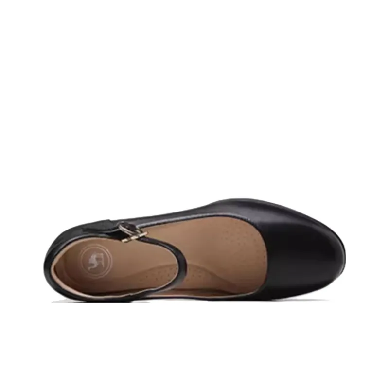 CAMEL Chunky Heel High Heels 4cm Women's Black-2