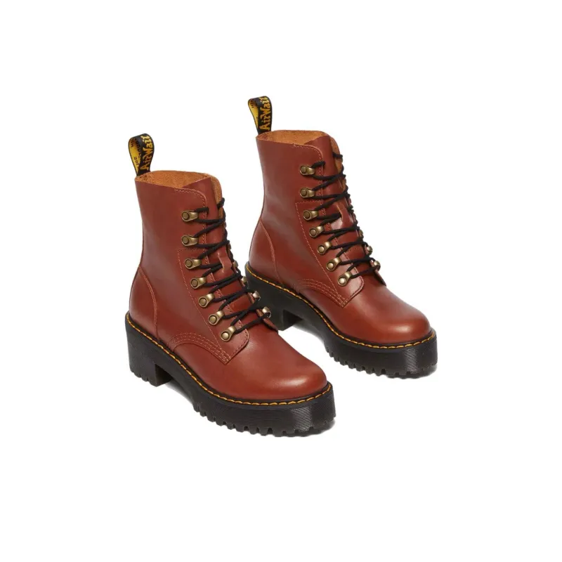 Dr.Martens LEONA Ankle Boots Women's Brown Red-2