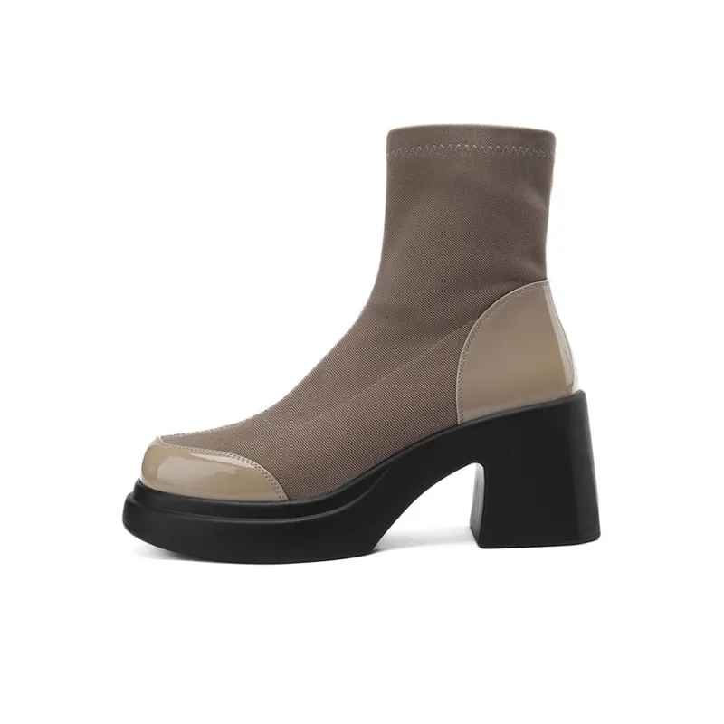 JOSINY Ankle Boots 8.5cm Women's Brown-1
