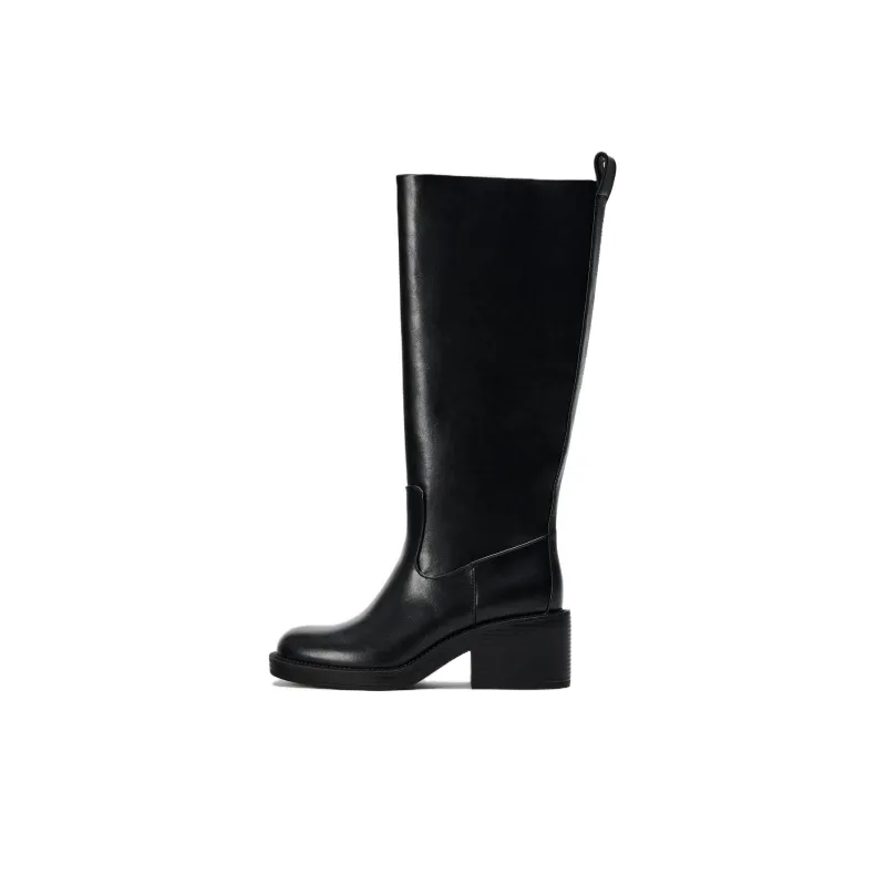 ZARA Knee high Boots 6.5cm Women's Black-0