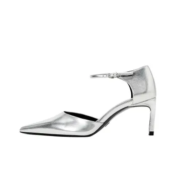 ZARA Slim Heel High Heels 7cm Women's Silver