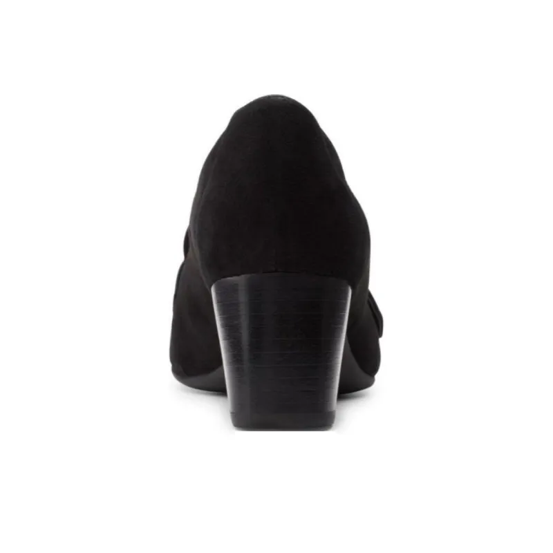 Clarks Chunky Heel High Heels 5.5cm Women's Black-5