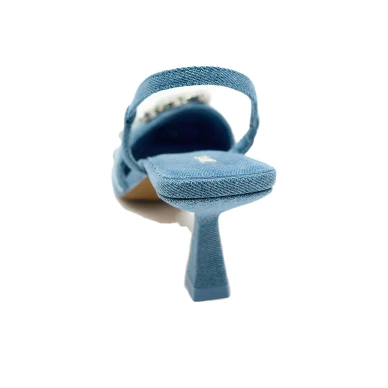 ZARA Slim Heel High Heels Women's Sea Blue-3