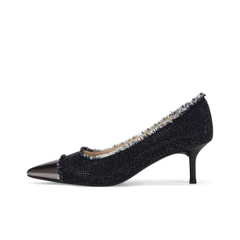 73Hours Romantic Date Slim Heel High Heels 8cm Women's Dark Blue