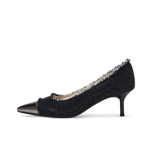 73Hours Romantic Date Slim Heel High Heels 8cm Women's Dark Blue