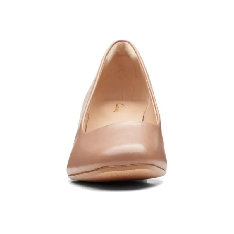 Clarks Chunky Heel High Heels 5.5cm Women's Flesh Pink-4
