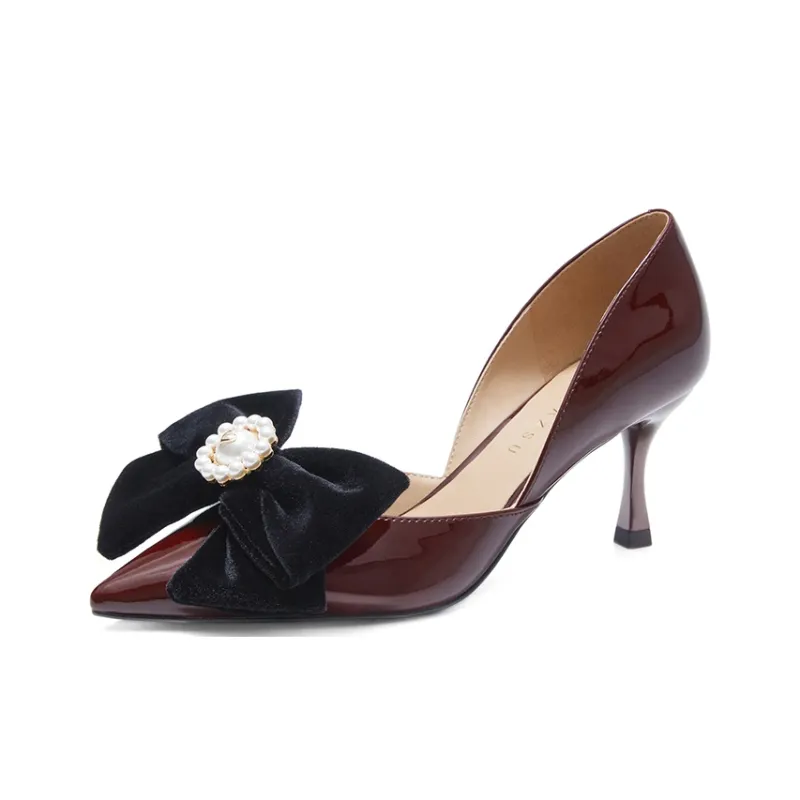 ZSAZSAZSU High Heels Women's Dark Red-1