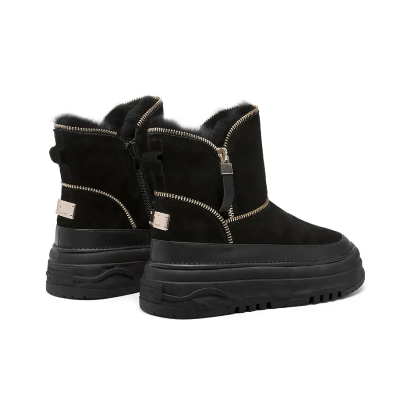 Suan Ba Hui Warm Water-Resistant Wear-Resistant Height Increasing Slip-Resistant Coverage Short Snow Boots Women's-1