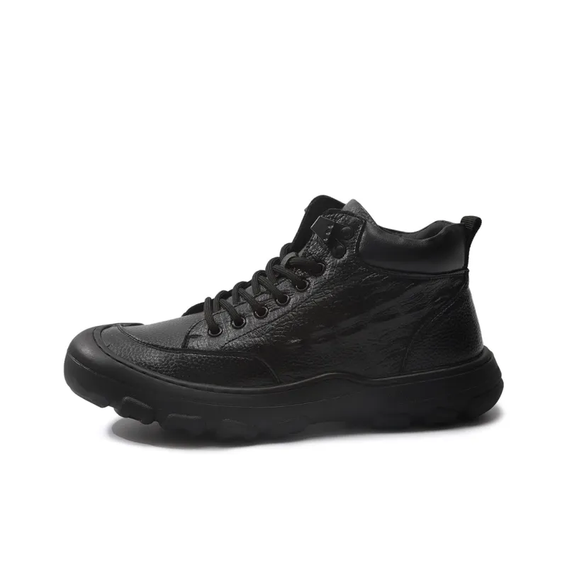 TOM TAILOR Cool Black Urban Techwear Boots Thermal Snow Boots Men's-0