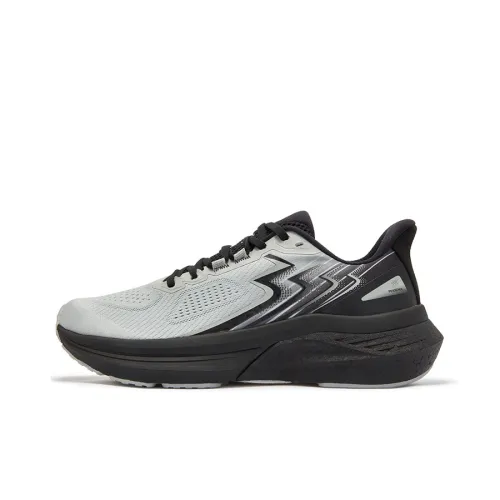 361° Cushioning Anti Slip And Wear Resistant Low Top Running Shoes Unisex Black Gray Color
