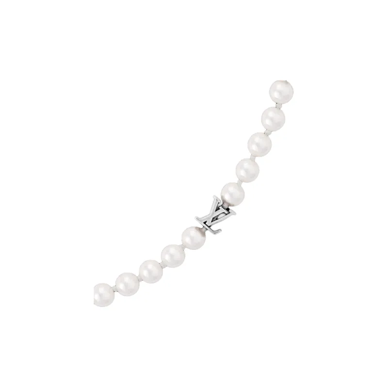 LOUIS VUITTON Monogram Slim Pearls Necklace-1
