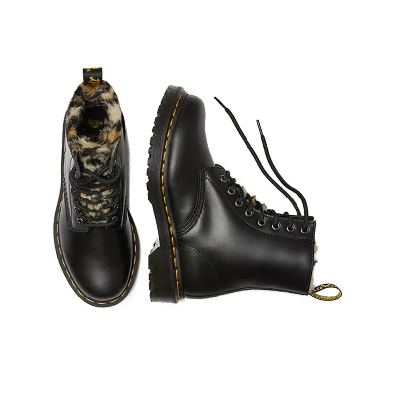 Dr.Martens 1460 Serena Leopard Black Martin Boots Women's-2