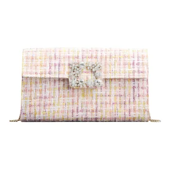 Roger Vivier Gold And Silver Thread Mixed Circle Velvet Fabric One Shoulder Crossbody Clutches Women's Silver Pink