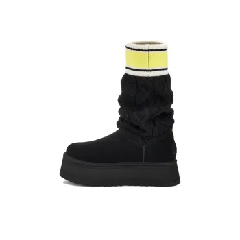UGG Classic Sweater Letter Boot Black Women's