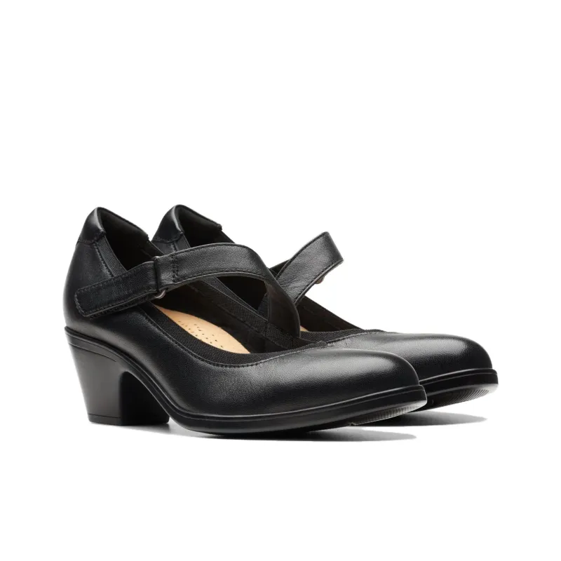 Clarks Block Heel High Heels Women's Black-2