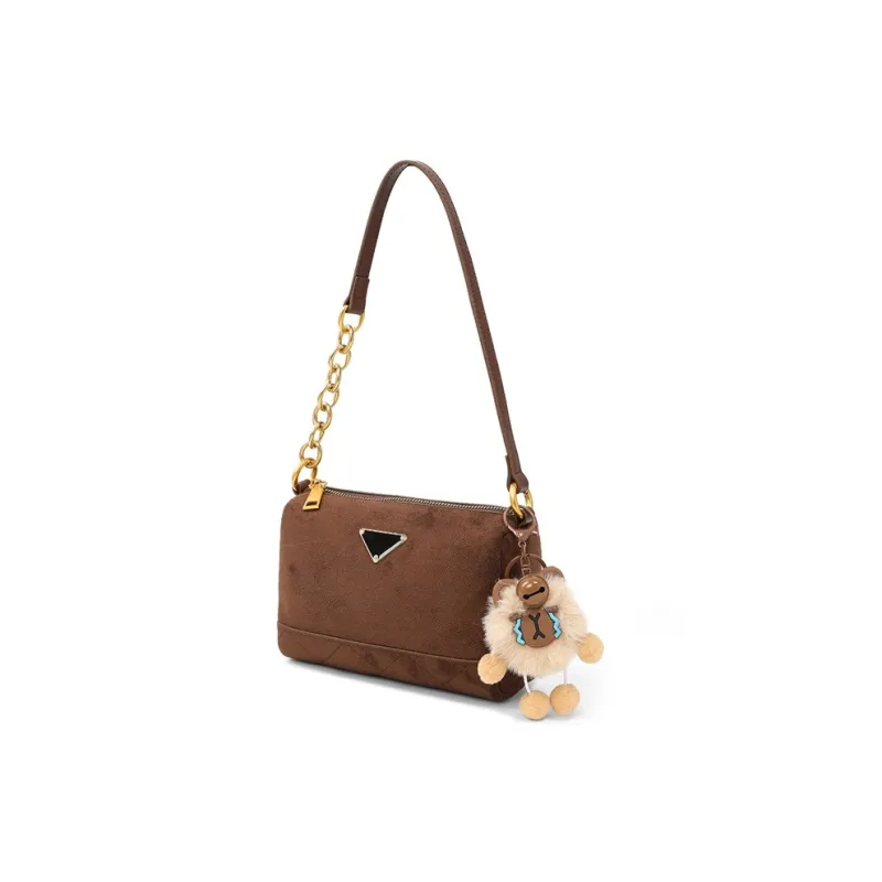 Teenmix Cow Leather Shoulder Bag, Crossbody Bag, Shoulder Bag Trumpets Women's Coffee/Caramel/Dark Blue-2