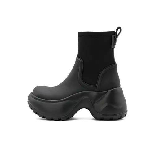 Little Sue Unique Design Trendy Fashion Lightweight Stretchable Slim Boots Petite Speeding Ankle Boots Women's
