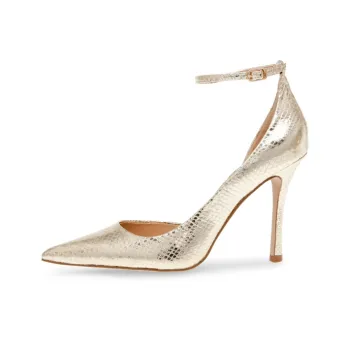 STEVE MADDEN Slim Heel High Heels 9.8cm Women's Gold Snake Pattern