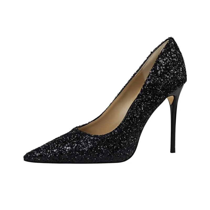 QITUMAUL Slim Heel High Heels 9.5cm Women's-1