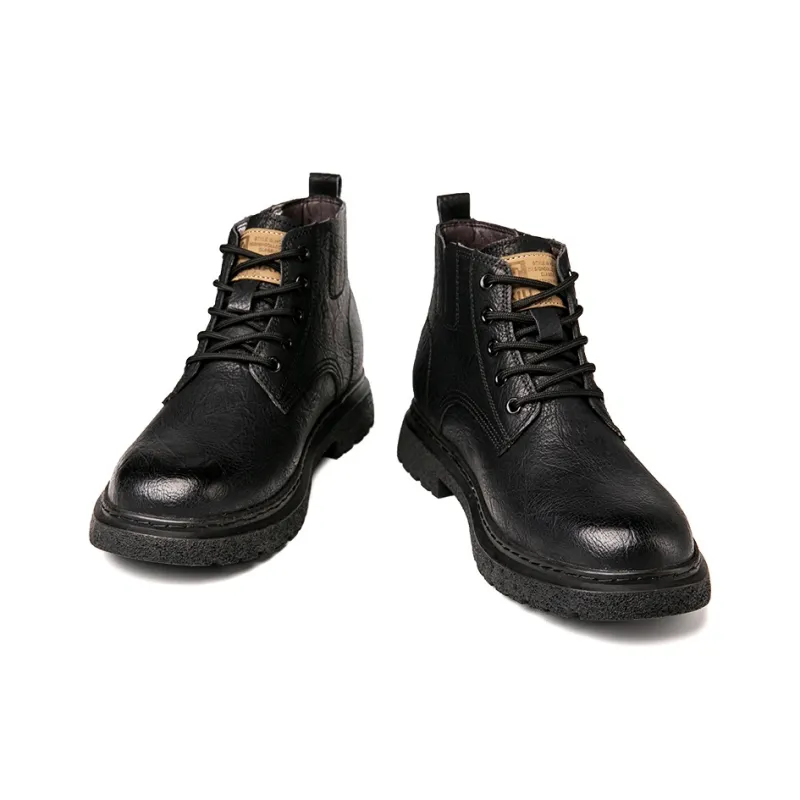 Wen Nai Ankle Boots Men Black/Khaki-3