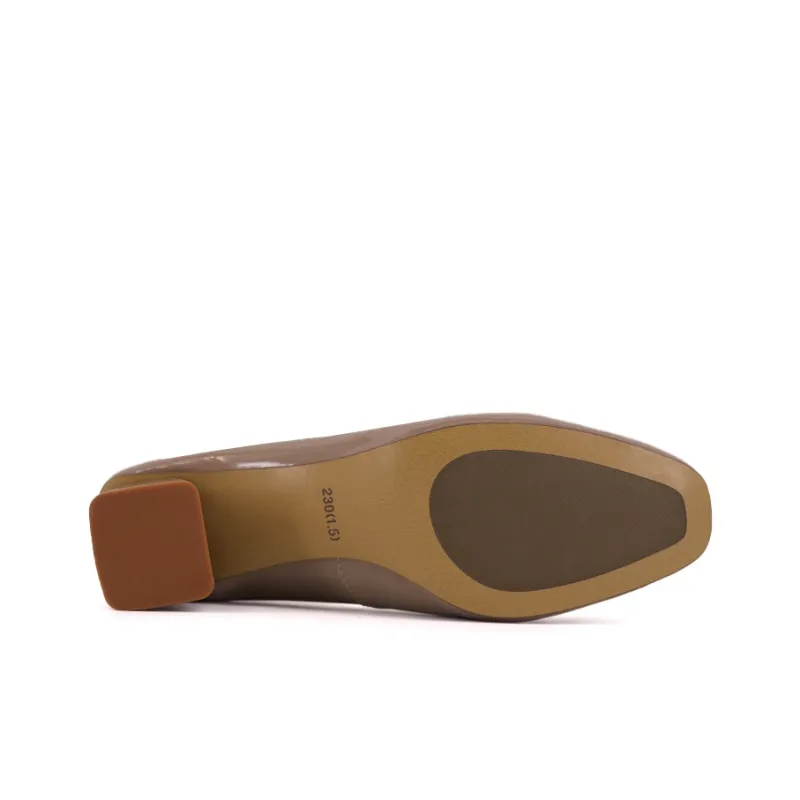 TRANOI Chunky Heel High Heels Women's Tan-6