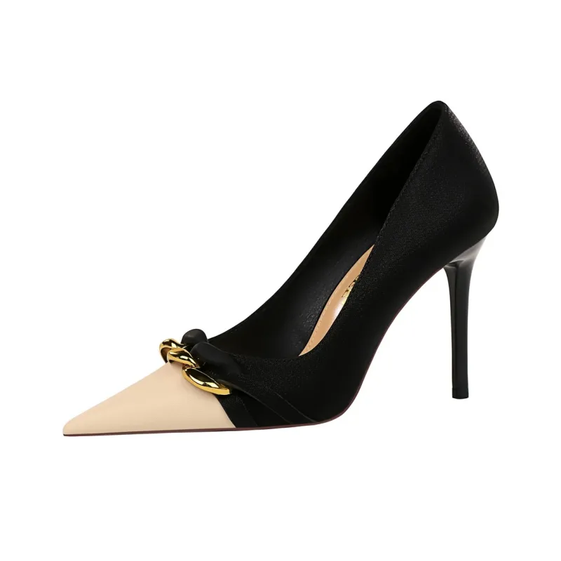 QITUMAUL Slim Heel High Heels 9.5cm Women's-1