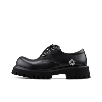 HANQIAORIJI Future Series Wear Resistant Height Increasing Low Top Casual Shoes Unisex Black