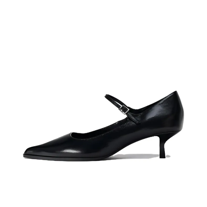 ZARA Slim Heel High Heels 4.5cm Women's Black-0