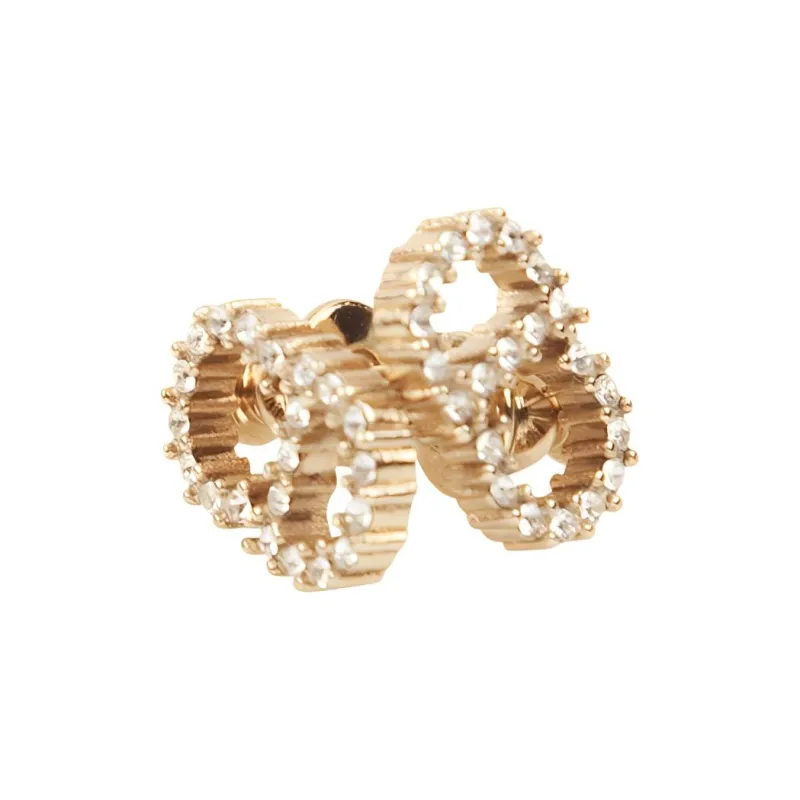 DIOR Metal Stud Earrings Women's-4