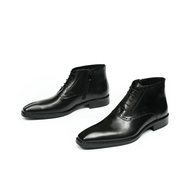 ASTON M.JAZZ Ankle Boots Men Black/Coffee-5