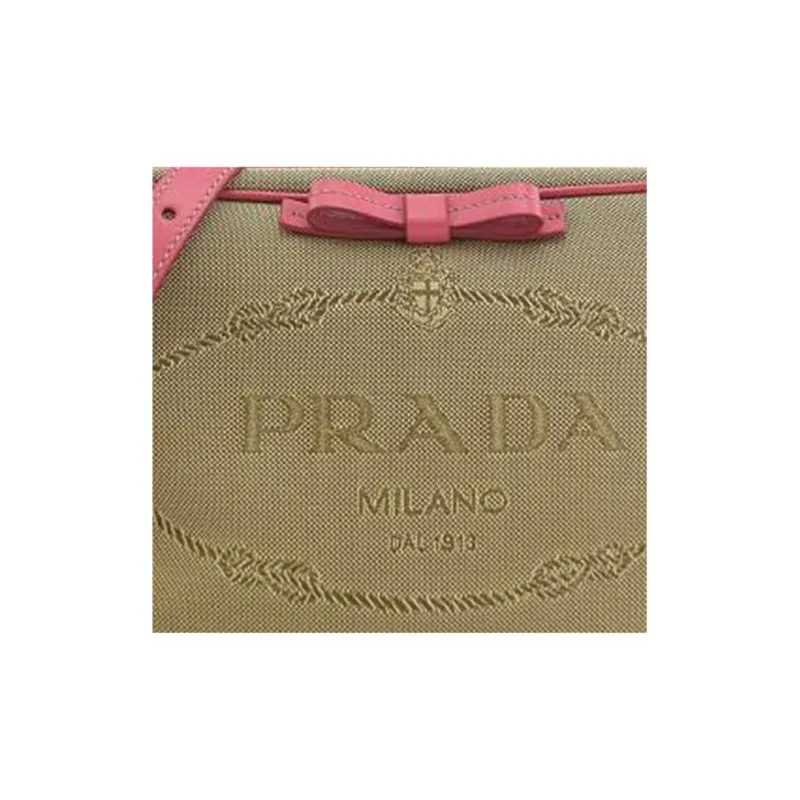 PRADA Canvas Bag, Crossbody Bag, Shoulder Bag Women's Brown/Pink-5