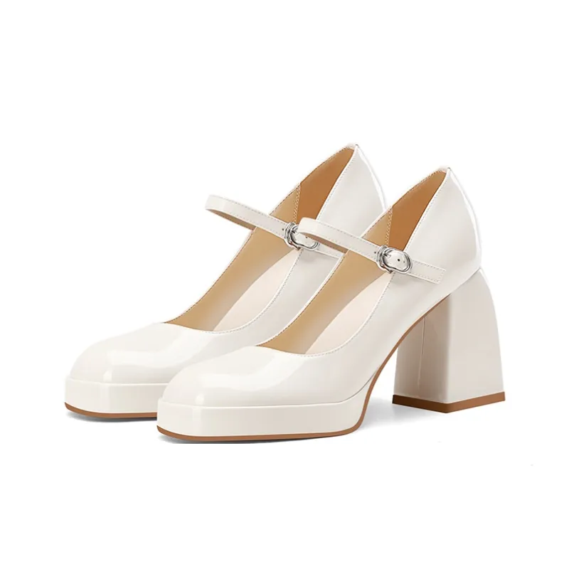 MEIAI High Heels Women's White-2