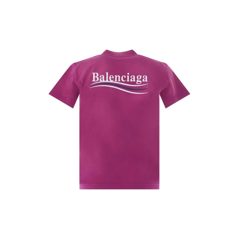 Balenciaga T Shirt 'Dark Fuschia/White/Blue'-1