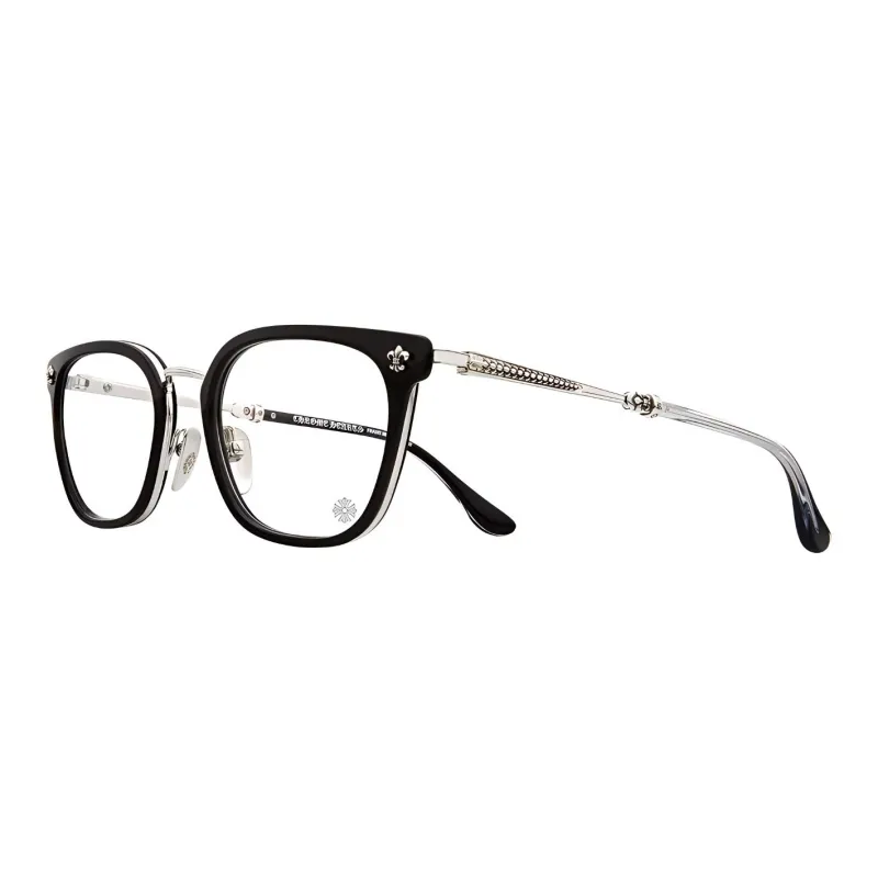 Chrome Hearts Plate And Metal Square Eyeglass Frames Unisex Black-2