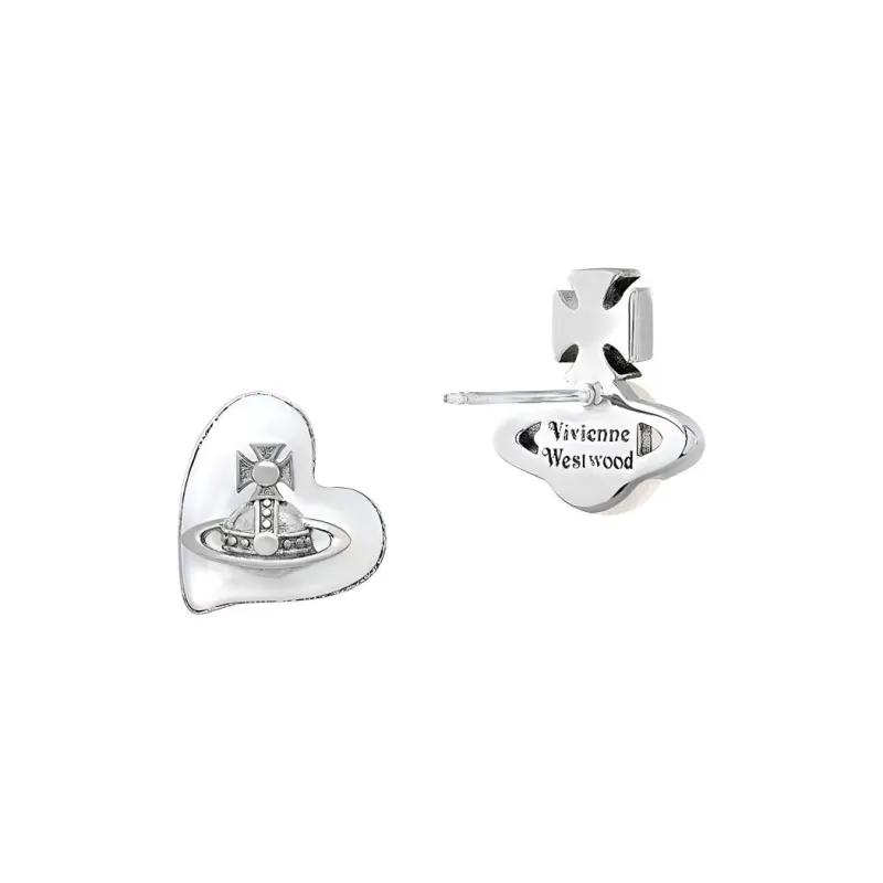 Vivienne Westwood THOMASINA Brass Stud Earrings Unisex Silver-1