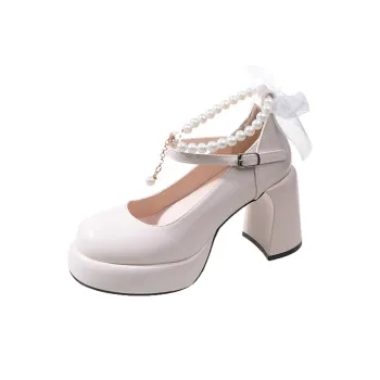 Take The Qin Chunky Heel High Heels 9cm Women's