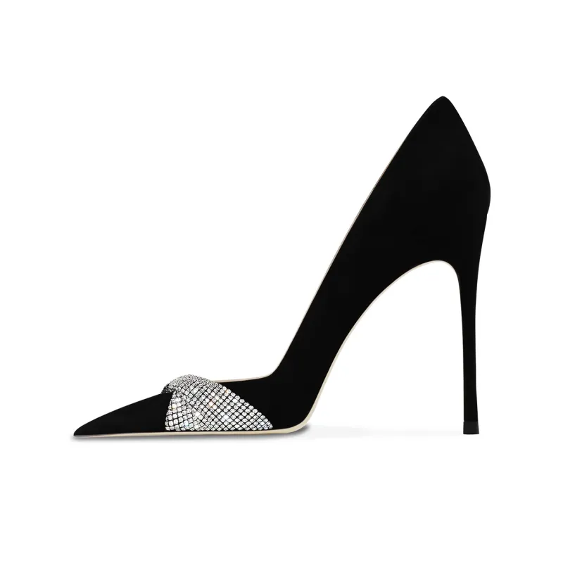 Ganxiaojie Slim Heel High Heels Women's Black-4