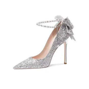 CHILI Slim Heel High Heels Women's Silver