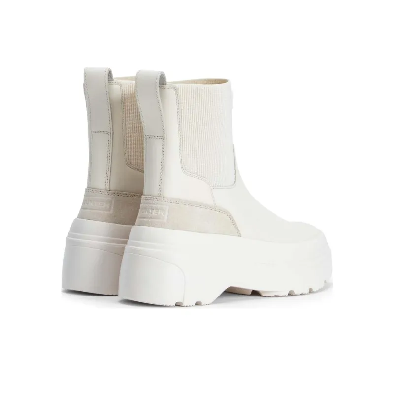 HUNTER Ankle Boots Women's White-3