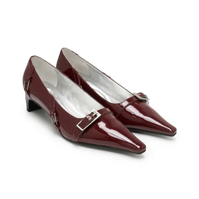 Lost In Echo Fashion Pointed Toe Low Vamp High Heels Unlined Shoes Leather Shoes-9