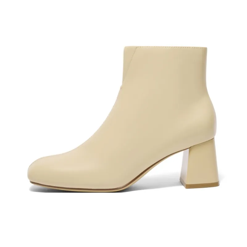 BELLE Ankle Boots 6cm Women's Apricot Brown Black-8