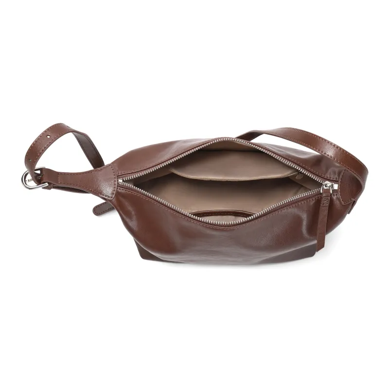 BELLE Artificial Leather Shoulder Bag, Hobo Bag, Shoulder Bag Tubas Women's Coffee-3