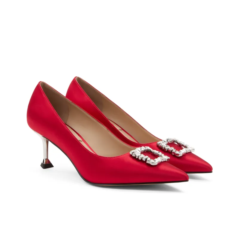 CHARLES&KEITH Slim Heel High Heels 6cm Women's Red-3