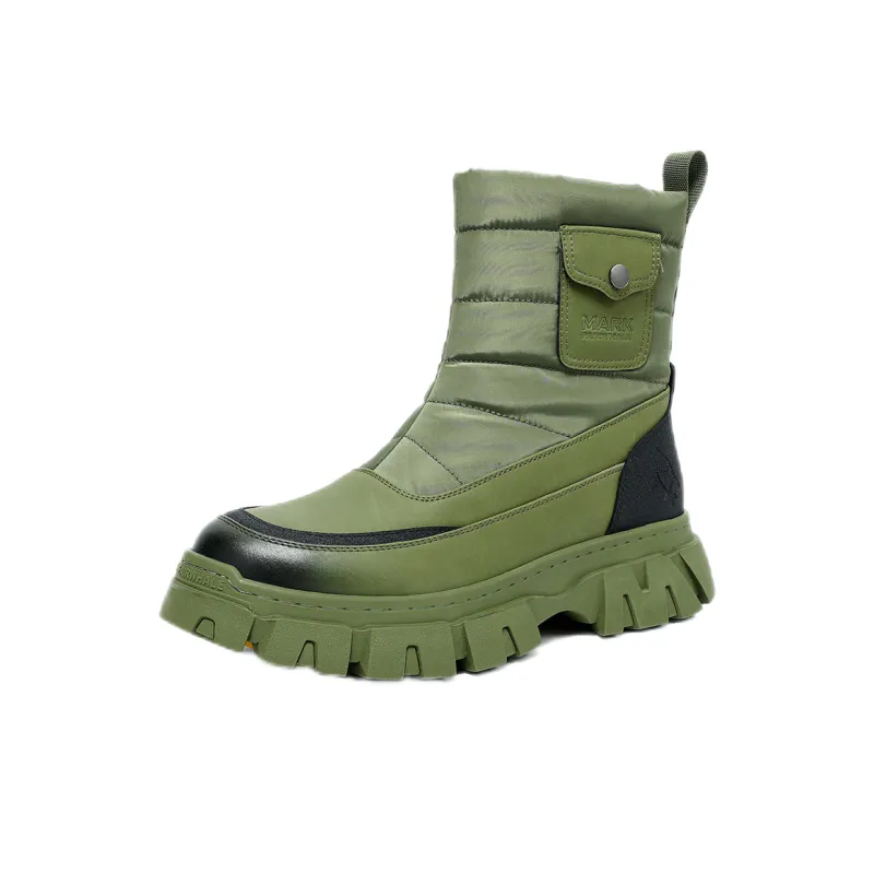 FAIRWHALE Snow Boots Unisex White/Black/Army Green-14