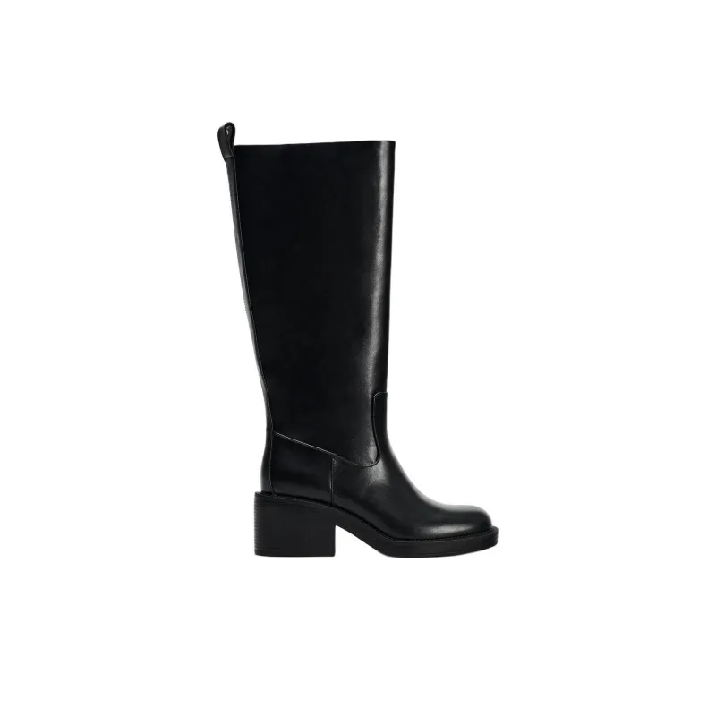 ZARA Knee high Boots 6.5cm Women's Black-1