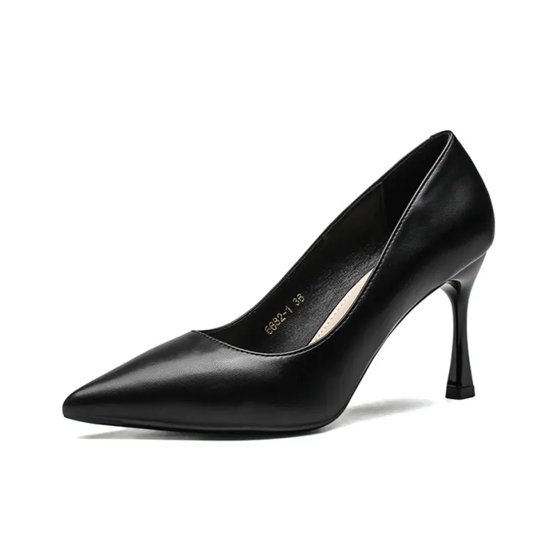 Lanza Slim Heel High Heels 6.5CM 8.5CM Women's Black-0