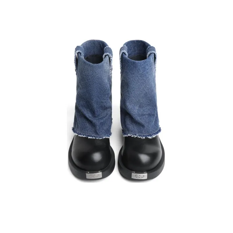 BELLE Ankle Boots 3.5cm Women's Denim Blue-4