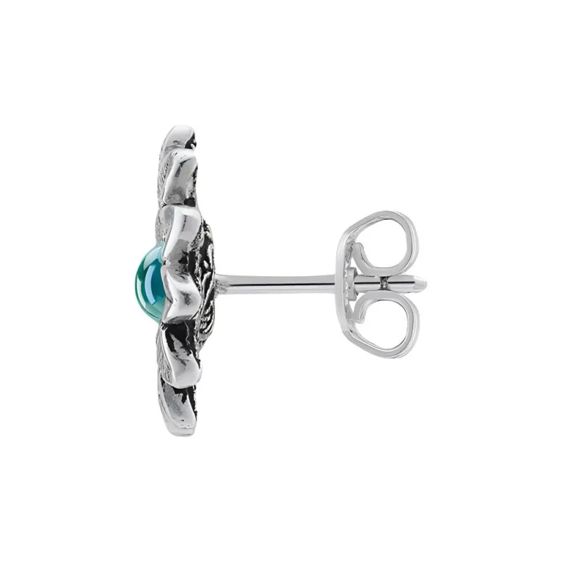 GUCCI Sterling Silver Gg Marmont Flower Earrings-1