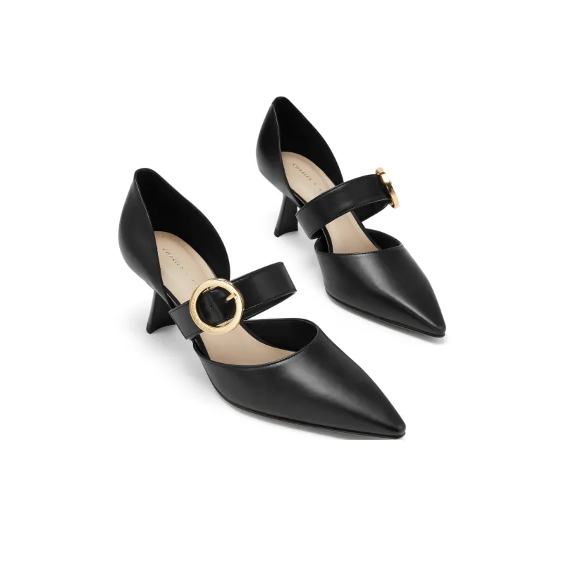 CHARLES&KEITH High Heels Women's White/Nude Flesh/Black-8